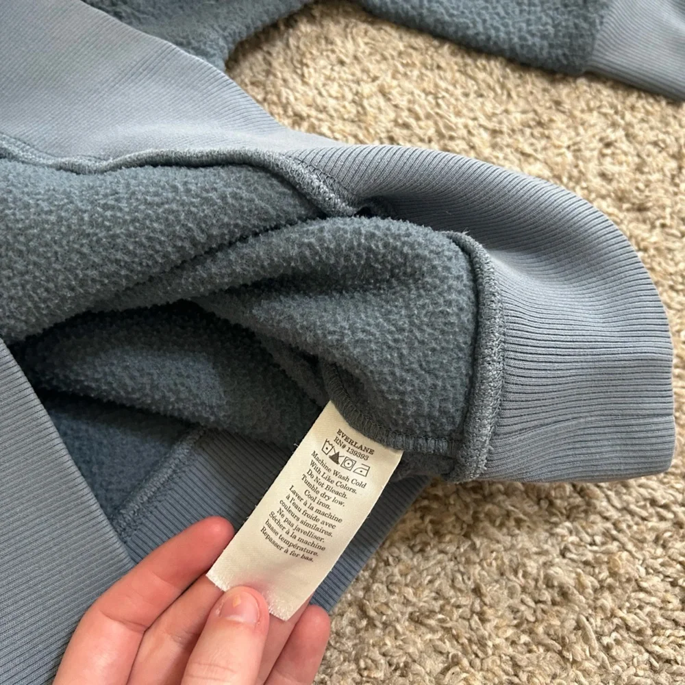 Everlane ReNew Fleece Oversized Crewneck Sweatshirt Women's Size Medium Blue - Picture 11 of 12